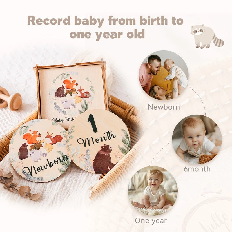 Baby's Wooden Milestone Cards