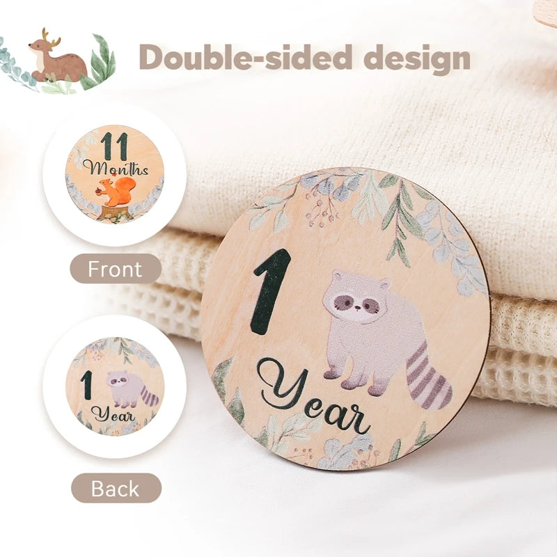 Baby's Wooden Milestone Cards